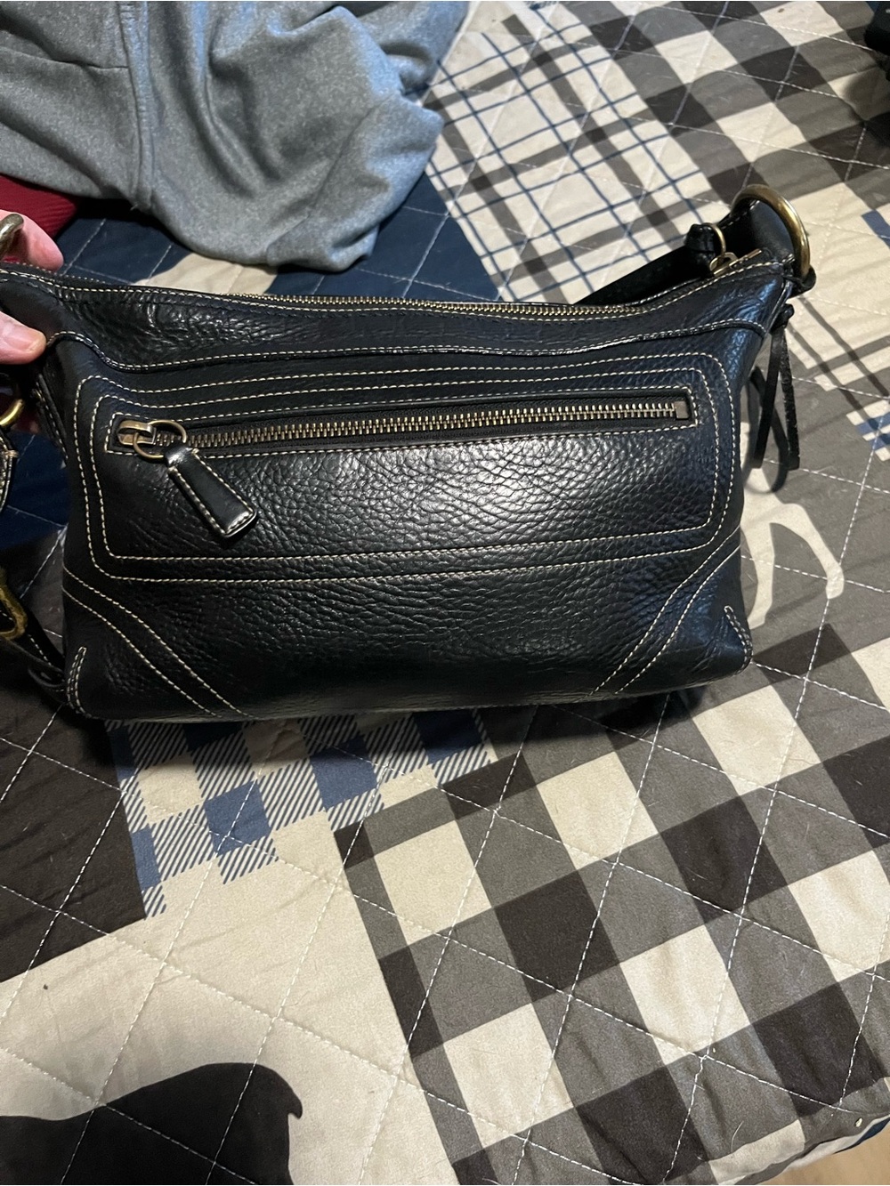 EUC VINTAGE COACH PEBBLED LEATHER CROSSBODY R HOBO 13x9